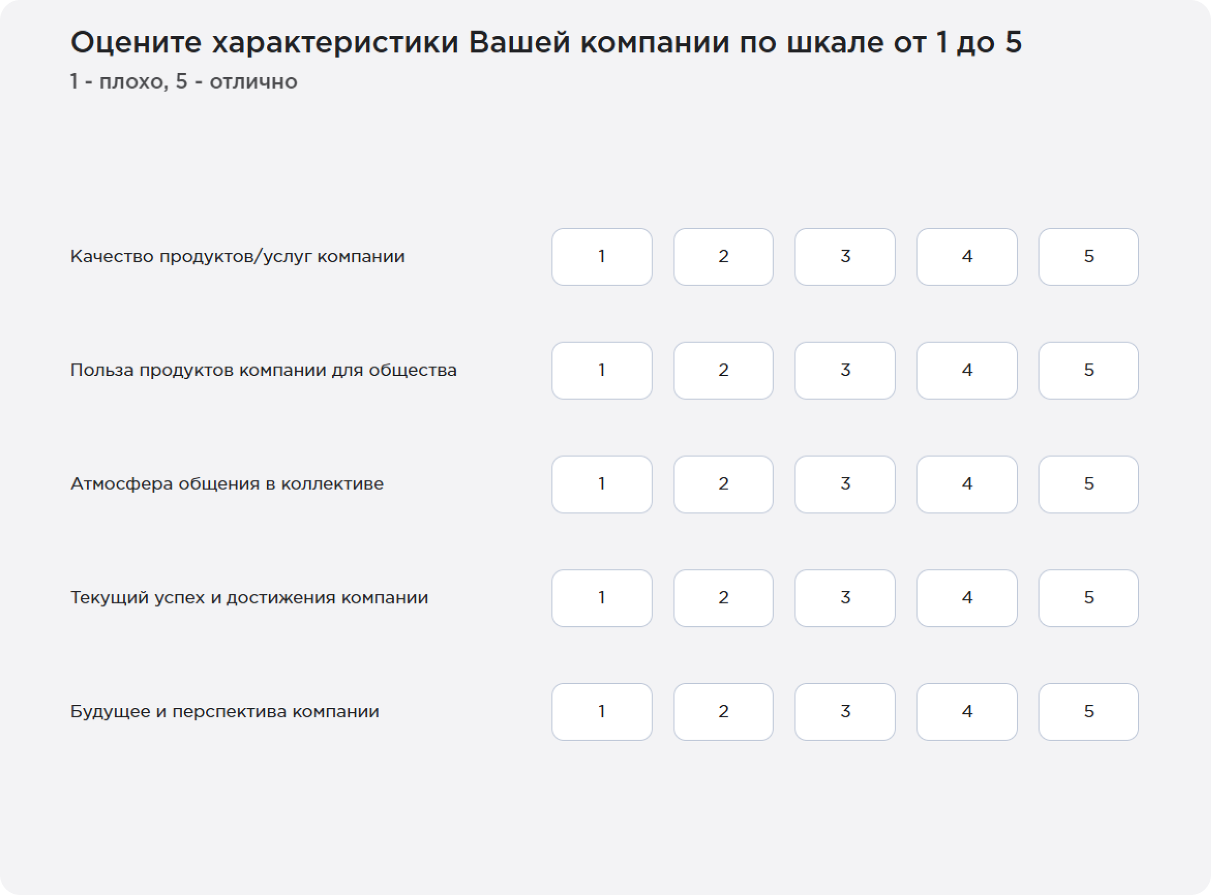 Примеры вопросов метрики «Гордится компанией» на платформе Happy Job